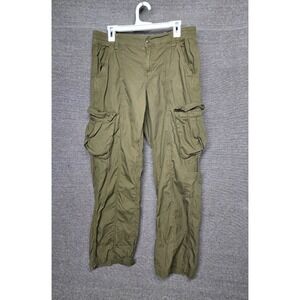 HM Divided Mens Olive Green Cargo Pants Straight Leg Utility Size 10 US